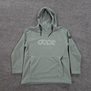 Dope Snow Hoodie Womens Small Green Cozy II Fleece Pullover Ski Snowboard
